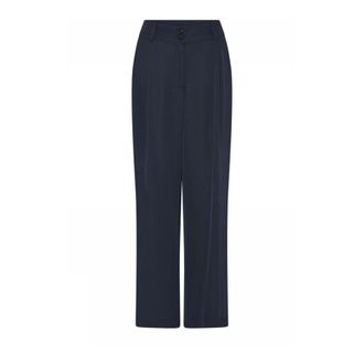 Gustav Straight Trousers, female, Blue, 3XL, Wide Leg High Waist Trousers Midnight