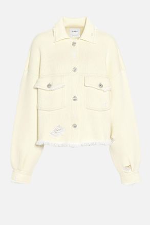 Barrie Giacca Crop Denim Fringed