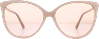 Jimmy Choo London Cat Eye Nude Glitter Gold Mirror Sunglasses
