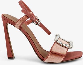 Dolce & Gabbana Sandali in velluto con dettaglio strass frontale - DOLCE & GABBANA - gender_Woman