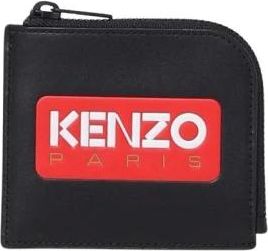 Kenzo Wallets & Cardholders, male, Black, Size: ONE SIZE Black Leather ZipAround Wallet Men