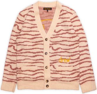 Drew House Sketch Mascot Squiggle Cardigan Ivory Mauve DR-FW21-054
