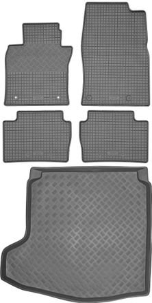 OEM Mazda 3 Iv Sed&aacute;n A Partir De 2019 Set - Alfombrillas De Goma Para Coche + Alfombrilla Para Maletero