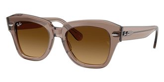 Ray-Ban RB2186 State Street 682785 Womens Sunglasses Brown Size 49