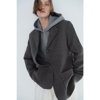 H&M Wool-blend Blazer in Gray Melange at Nordstrom, Size Xx-Large