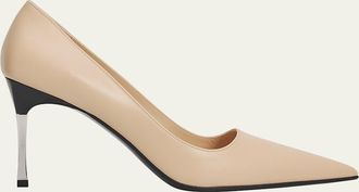 Gucci 85mm Trinity Leather Pointed-Toe Pumps