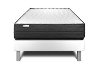 VITALIT Vitalit - Base Tapizada Blanco + Colch&oacute;n Con Espuma Viscoel&aacute;stica 90 X 190