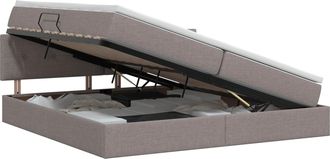 vidaXL Cama Con Almacenamiento Y Colch&oacute;n Topo 200 X 200 Cm Terciopelo Vidaxl