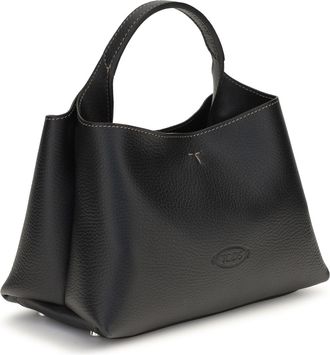 Tod's Womens Micro Leather Handbag Nero Calf Bos Taurus Handbags Hand Bags