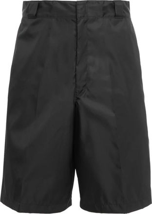 Prada Casual Shorts, male, Black, Size: M Re-Nylon Bermudas