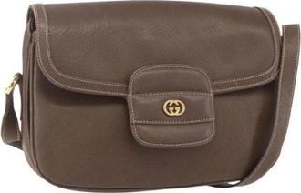 Gucci Pre-owned Leren Crossbodytas - Dames - Vintage Schoudertas - Bruin - ONE Size - Leer - Vintage