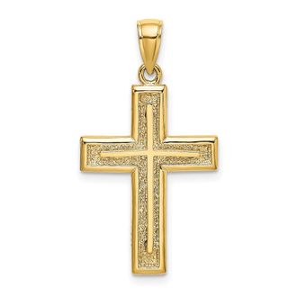 Diamond2Deal 14k Gold 2-D Cross Charm