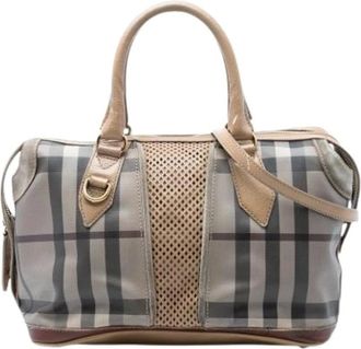 Burberry Pre-owned Handbags, female, Gray, Size: ONE SIZE Pre-owned Vintage Satchel