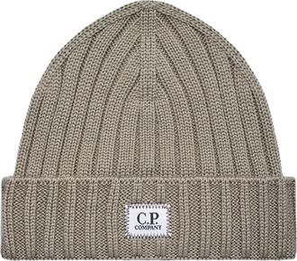 C.P. Company Goggle Beanie - Heren - Hoeden - Beige - ONE Size - Wol - Accessoires