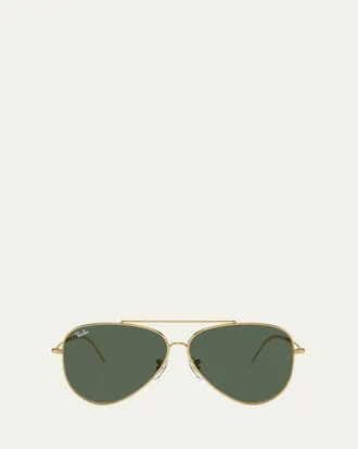Ray-Ban Golden Metal & Plastic Aviator Sunglasses