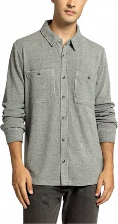 Thread & Supply Clark Long Sleeve Button Up Shirt In Vetiver Heather