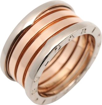 Bulgari Gold Silver Pink Gold (18K) White Gold (18K) Band Ring (Pre-Owned)