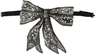 Dolce & Gabbana Zijden vlinderdas met kristallen - Dames - Accessoires - Grijs - ONE Size - Accessoires