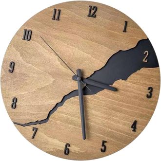 OEM Orologio Da Parete Vintage In Legno Screpolato, Grande Orologio Rustico Silenzioso Rotondo, Decorazione Per La Casa, Soggiorno, Ufficio (30 Cm)