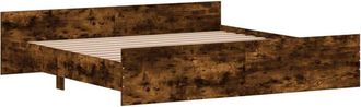 vidaXL Bed Frame without Mattress Smoked Oak 200x200 cm Vidaxl