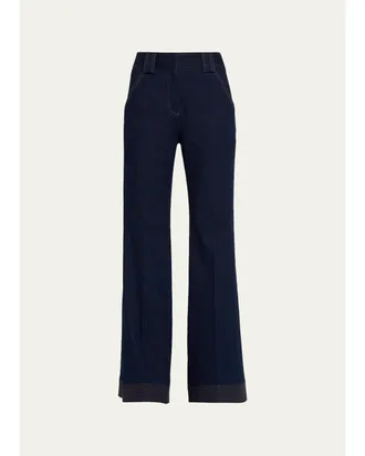 Veronica Beard Lancelor High-Rise Wide-Leg Jeans