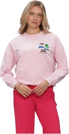 Pom Amsterdam Hoodies & sweatvesten, Dames, Roze, XS, Katoen, Sweater At The Seaside