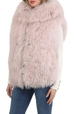 Gorski Reversible Genuine Shearling Vest With Wool And Cashmere Blend Back in Pink/black at Nordstrom, Size Medium