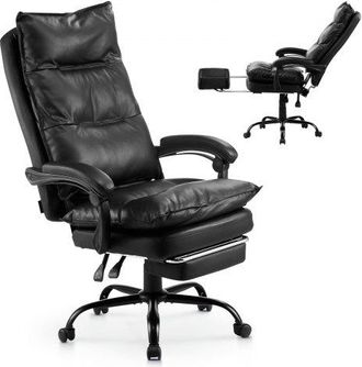 OEM Silla De Ejecutiva Altura Ajustable Con Respaldo Alto Reposapi&eacute;s Almohada Lumbar Silla De Oficina Ergon&oacute;mica Reclinable 135&deg; Silla Giratoria De Cuero 