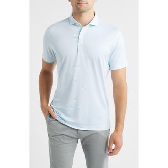 Johnnie-O Connors Geo Print Performance Jersey Polo in White at Nordstrom, Size Xx-Large