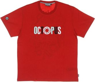 Octopus Rood Logo Tee Heren T-Shirt - Heren - T-shirts - Rood - XL - Katoen - Tops