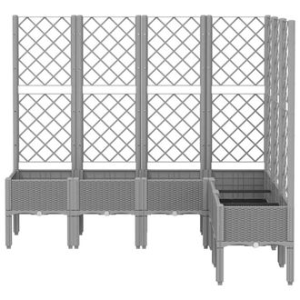Berkfield Home Garden Planter with Trellis Light Grey 160x120x142 cm PP | Size: 160 x 120 x 142 cm