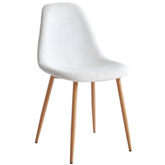 Nordlys Silla de comedor con patas de acero en pana beige