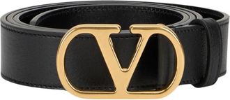 Valentino Garavani Black VLogo Signature Buckle Belt