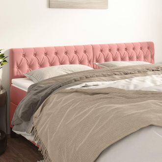 vidaXL Cabeceros 2 Unidades De Terciopelo Rosa 100x7x78/88 Cm Vidaxl