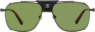 Moncler ML0287 Navigator Metal Frame Sunglasses - Green