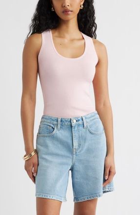 Open Edit Scoop Neck Sweater Tank in Pink Pinkesque at Nordstrom, Size Xx-Small