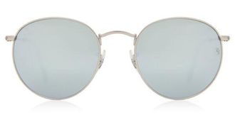 Ray-Ban RB3447 Round Flash Lenses 019/30 Mens Sunglasses Silver Size 53