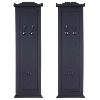 Hhg Hhg - Nunca Usado] Lote De 2 Percheros T33, Perchero De Pared, Panel Perchero, Ganchos De Pared Madera 109x28x4cm, Lacado Gris Oscuro