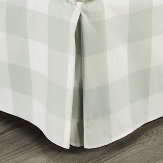 Ballard Designs Gwyneth Buffalo Check Bedskirt - Spa, Queen - Ballard Designs