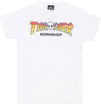 Thrasher Wit Heren Tee met Aangepast Logo - Heren - T-shirts - Wit - XL - Katoen - Tops