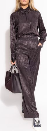 Fendi Silk Trousers By Fendi, Womens, Purple