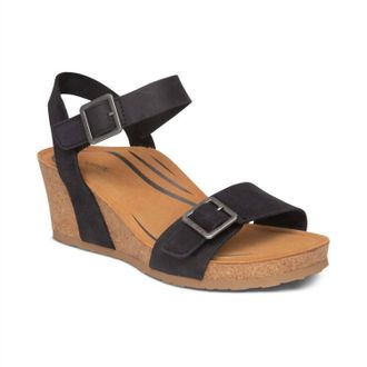 Aetrex Womens Lexa Wedge Sandals In Black