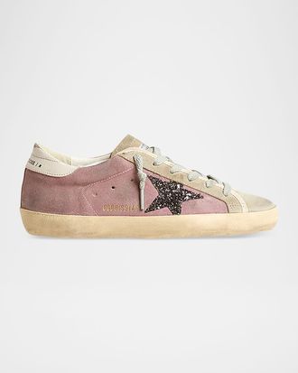 Golden Goose Superstar Glitter Suede Low-Top Sneakers