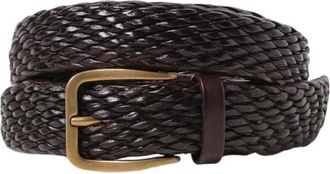 Brunello Cucinelli Belts, male, Brown, 100 CM, Brown Leather Braided Belt