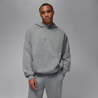 Nike Jordan Nike Mens Tatum Hoop Fleece Dri-FIT Pullover Hoodie in Grey | IH0614-084