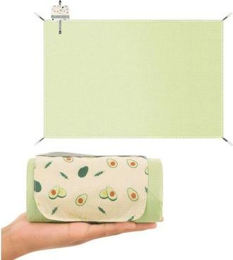 OEM Manta Peque&ntilde;a De Picnic De 150x100 Cm, Impermeable, De Doble Cara, Ligera, Mini Manta De Playa Para Camping Y Viajes, Color Verde Aguacate