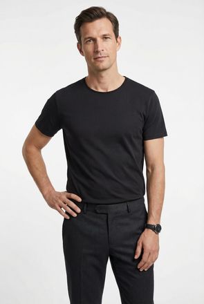 Olymp T-Shirt OLYMP Casual, Herren, Gr. XXL, schwarz, Jersey, Obermaterial: 95% Baumwolle, 5% Elasthan, Basic, Rundhals, Shirts T-Shirt