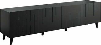 Mirjan24 Mobilier1 - Mueble Tv Charlotte 176, Negro, N&uacute;mero De Puertas: 0, N&uacute;mero De Cajones: 0, 200x52x42cm