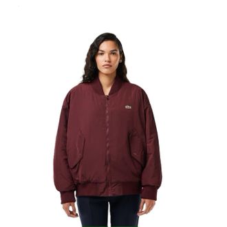 Lacoste Oversized bomberjack voor dames (Rood)