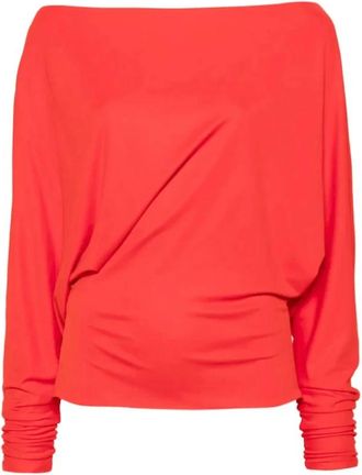 Khaite Dolman Sleeve Top - Dames - Blouses - Rood - S - Overhemden